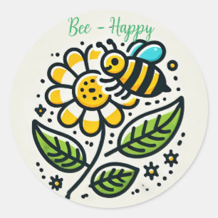 leuke sticker met tekst Bee tekst