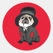 Leuke Sticker Pug Hondenliefhebber Hobo Elleboog P (Voorkant)