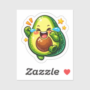 leuke sticker van avocado, lachende tranen van vre