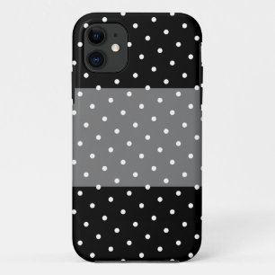Leuke stijlvolle brede gestippelde grijze zwarte s iPhone 11 hoesje