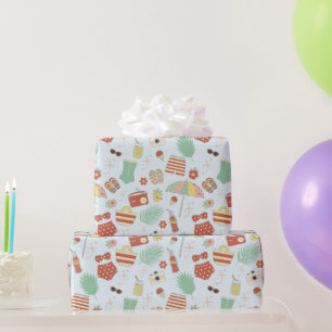 Leuke stijlvolle retro  zomerstrandbadpakken cadeaupapier