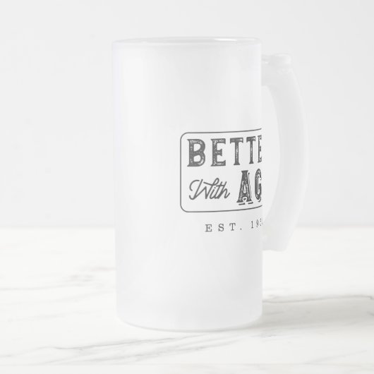 Leuke stijlvolle  verjaardag jaar beter met de lee matglas bierpul (Voorkant rechts)