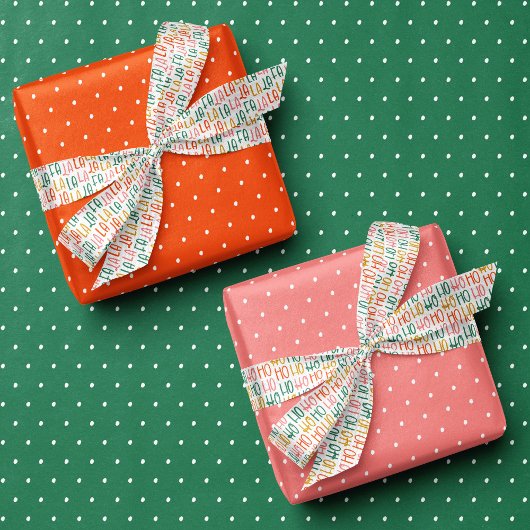 Leuke stippen groen roze rood eenvoudige kerstvaka inpakpapier vel
