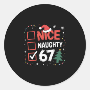 Leuke Stoute 67 Kerst Kleding 67 Meme Mannen Vrouw Ronde Sticker