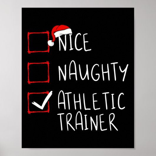 Leuke stoute atletische trainer Kerstman Poster (Voorkant)