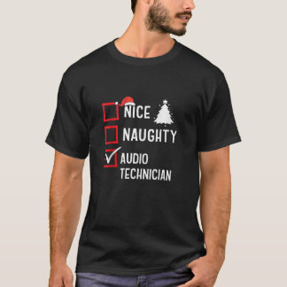 Leuke Stoute Audio Technicus Kerstvakantie Kerstma T-shirt