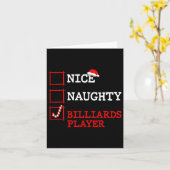 Leuke stoute biljartspeler Kerstman Kaart (Gele Bloem)