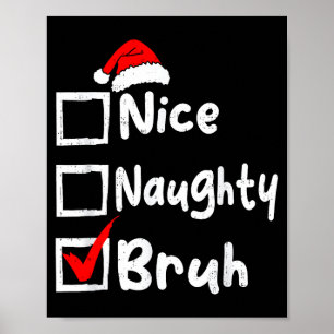 Leuke Stoute Broer Jongens Grappige Kerstlijst Fam Poster
