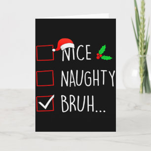 Leuke Stoute Broer Kerstmis Familie Matching Kaart