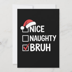 Leuke Stoute Broer Kerstmis Kerstman Hoed Checklis Kaart