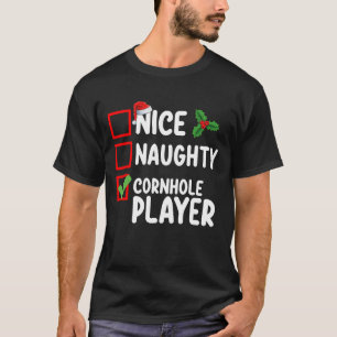Leuke Stoute Cornhole Speler Kerstlijst T-shirt