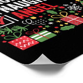 Leuke Stoute Engel Grappige Kerstman Poster (Hoek)