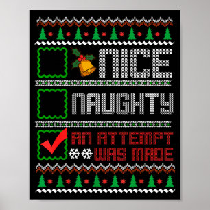 Leuke Stoute Er Is Een Poging Gewaagd Kerst Lijst  Poster