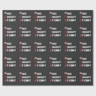 Leuke Stoute F-Caw-F Grappige Kerstman Stout Cadeaupapier
