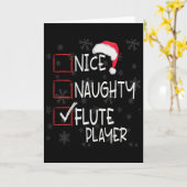 Leuke Stoute Fluit Speler Lijst Kerstman Kerstmis Kaart (Gele Bloem)