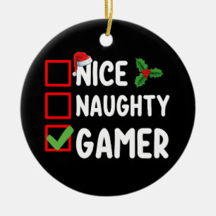 Leuke Stoute Gamer Kerstlijst Gamen Kerstman Keramisch Ornament