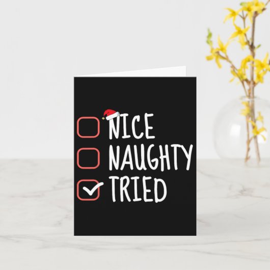 Leuke stoute geprobeerd grappige kerstlijst matchi kaart (Gele Bloem)