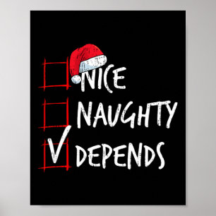 Leuke stoute hangt af van kerstlijst kerstkostuum poster