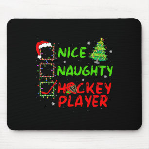 Leuke Stoute Hockey Speler Check List Kerstman Muismat