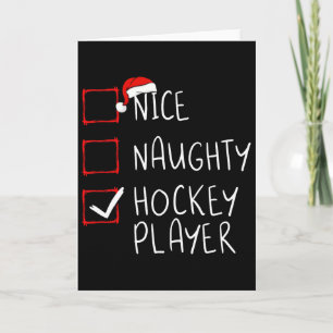 Leuke Stoute Hockey Speler Lijst Kerstman Kaart