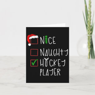 Leuke stoute hockeyer grappig kerstkostuum kaart