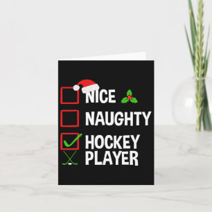 Leuke stoute hockeyspeler Grappige kerst Kerstmis Kaart