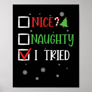 Leuke Stoute Ik Heb Geprobeerd Whimsical Kerst Tan Poster