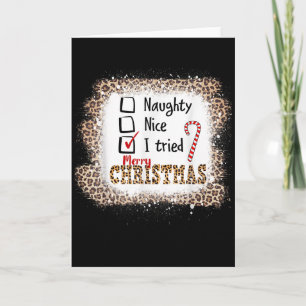 Leuke stoute ik heb luipaard grappige kerstlijst g kaart