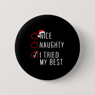 Leuke Stoute Ik Heb Mijn Kerstlijst Xmas Kerstman  Ronde Button 5,7 Cm