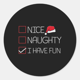Leuke stoute ik heb plezier kerst pyjama grappige ronde sticker