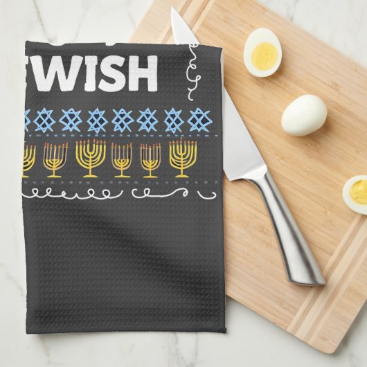 Leuke Stoute Joodse Hanukkah Horrortrui Theedoek (Quarter Fold)