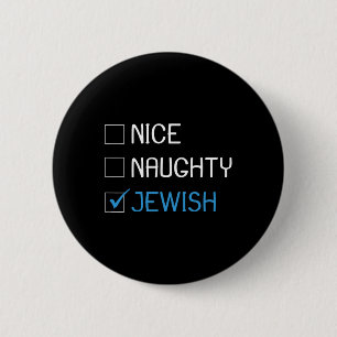 Leuke stoute Joodse Jood grapt Chanoeka Hannukah G Ronde Button 5,7 Cm