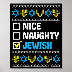 Leuke Stoute Joodse Lelijke Hanukkah Trui Chanukah Poster