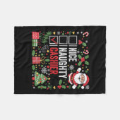 Leuke stoute kassier Grappig Kerstman T Fleece Deken (Voorkant (Horizontaal))