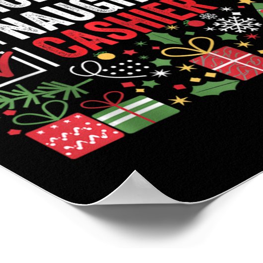 Leuke stoute kassier Grappig Kerstman T Poster (Hoek)