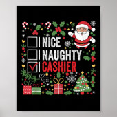 Leuke stoute kassier Grappig Kerstman T Poster (Voorkant)