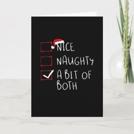 Leuke Stoute Kerstman Hoed Humor Sfeer Kaart (Voorkant)