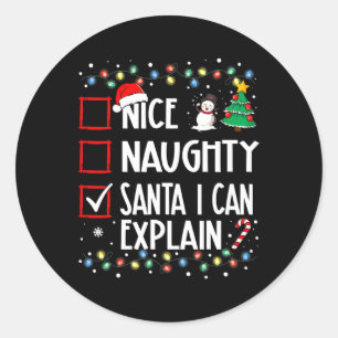 Leuke stoute kerstman, ik kan de kerstfamilie uitl ronde sticker
