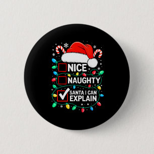 Leuke Stoute Kerstman Ik Kan Truitje Uitleggen Fun Ronde Button 5,7 Cm
