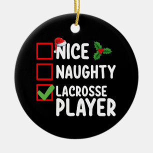 Leuke Stoute Lacrosse Speler Kerst Wensenlijst Keramisch Ornament