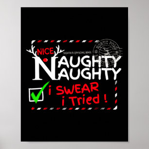 Leuke stoute lijst Ik zweer dat ik kerstpyjama heb Poster