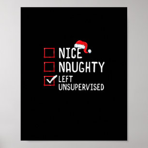 Leuke Stoute Linker Ongesuperviseerd Kerstlijst Poster