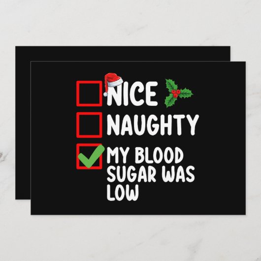 Leuke Stoute Mijn Bloedsuiker Was Laag Diabetes Ke Kaart (Voorkant / Achterkant)