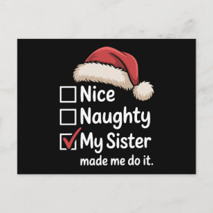 Leuke Stoute Mijn Zus Liet Me Kerstmis Kerstman Ho Feestdagenkaart