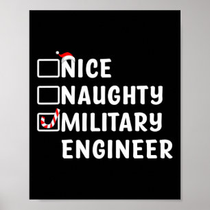 Leuke stoute Militaire Ingenieur Grappige Kerst En Poster