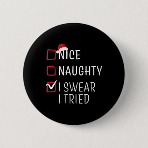 Leuke Stoute Mooie Kerstmis Familie Pyjama Mannen Ronde Button 5,7 Cm