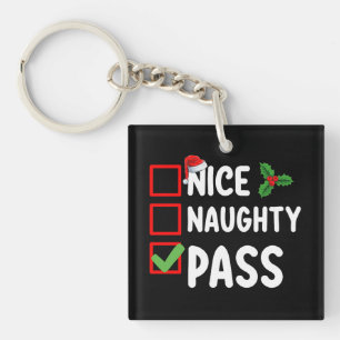 Leuke Stoute Pas Kerstlijst Familie Vakantie Sleutelhanger