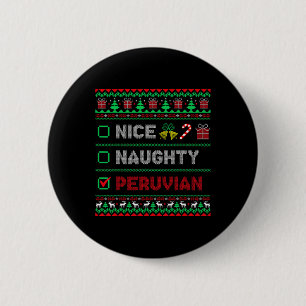Leuke Stoute Peruaanse Kerst Checklijst Peru  Ronde Button 5,7 Cm