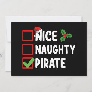 Leuke Stoute Piraat Familie Bijpassende Kerstlijst Kaart