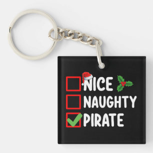 Leuke Stoute Piraat Familie Bijpassende Kerstlijst Sleutelhanger